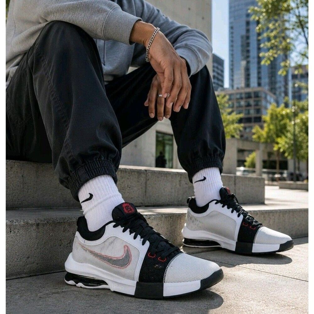 Nike LeBron Witness 8 Men 11 White Red Black Basketball Shoes FB2239-103 NEW